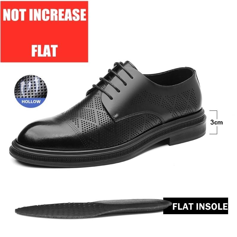 Hollow Out Elevator Shoes Men Dress Shoes 3/6/8 Cm Formal Shoes Spring/summer Classic Business Luxury Men Oxfords Lift Suit Shoe