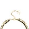 Chanel Модное ожерелье Double C Love из металла и кожи ягненка, женское, черное