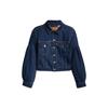 Женская джинсовая куртка Levis с рукавами-фонариками и лацканами, темно-синяя 37569-0000