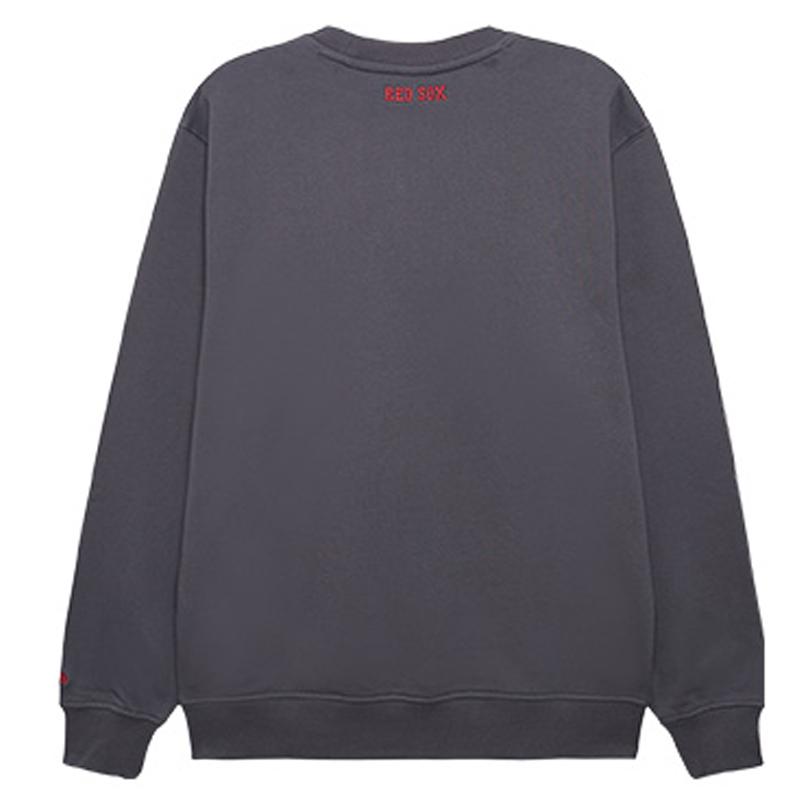New Era FW24 MLB Boston Red Sox Свитшот с круглым вырезом и вышивкой NY, с длинным рукавом, унисекс, серый 14397934