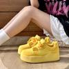 Dopamine Platform Heightening Versatile Breadboard Shoes Women's Ins Tide 2025 Summer New Yellow Korean Version Casual Shoes