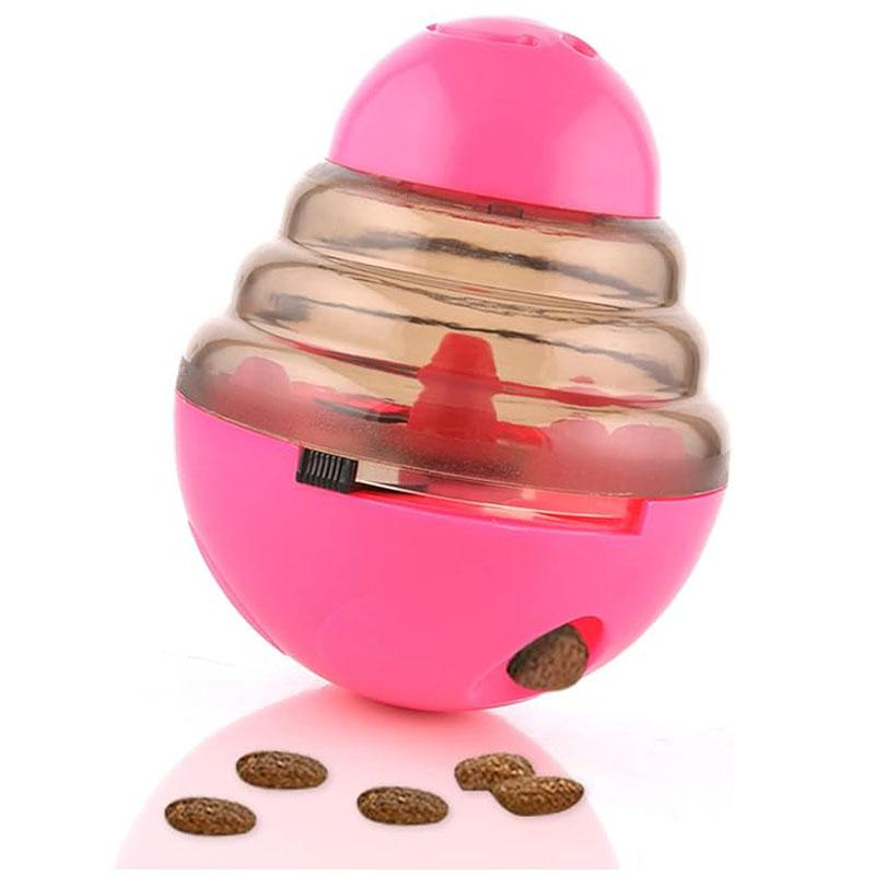 Automatic Pet IQ Chew Toy Ball Slow Tumbler Feeder Plastic Dog Dispensing Toy and Bowl Hot-selling