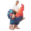 Sapphire Blue and Colorful Rooster Inflatable Costume for Adults.
