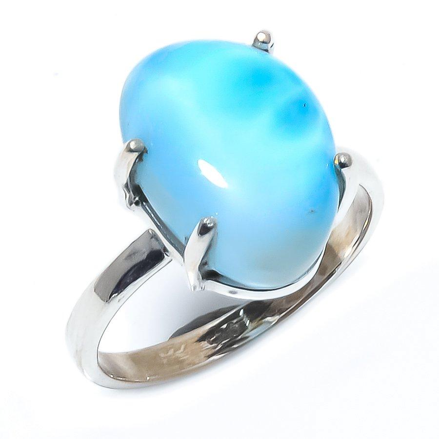Кольцо из стерлингового серебра 925 пробы с драгоценным камнем Natural Republic Larimar S.8 Q4C48