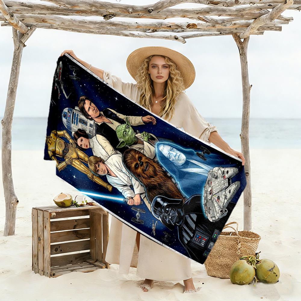 Star Wars Beach Towel Soft Durable Quick-Dry Comfortable Lightweight Suitable for Swimming, Gym, Camping, Yoga Vacation