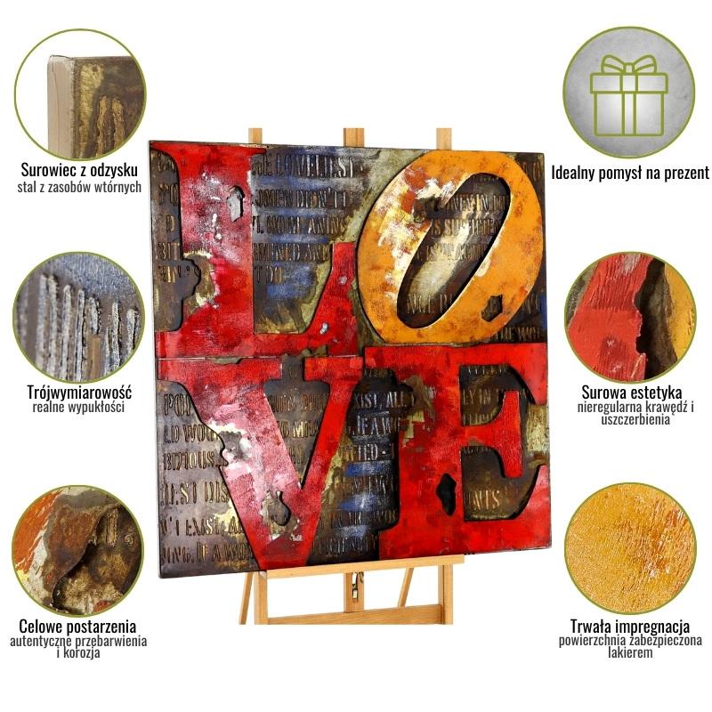 3D metal picture LOFT SCRIPT LOVE 85x85