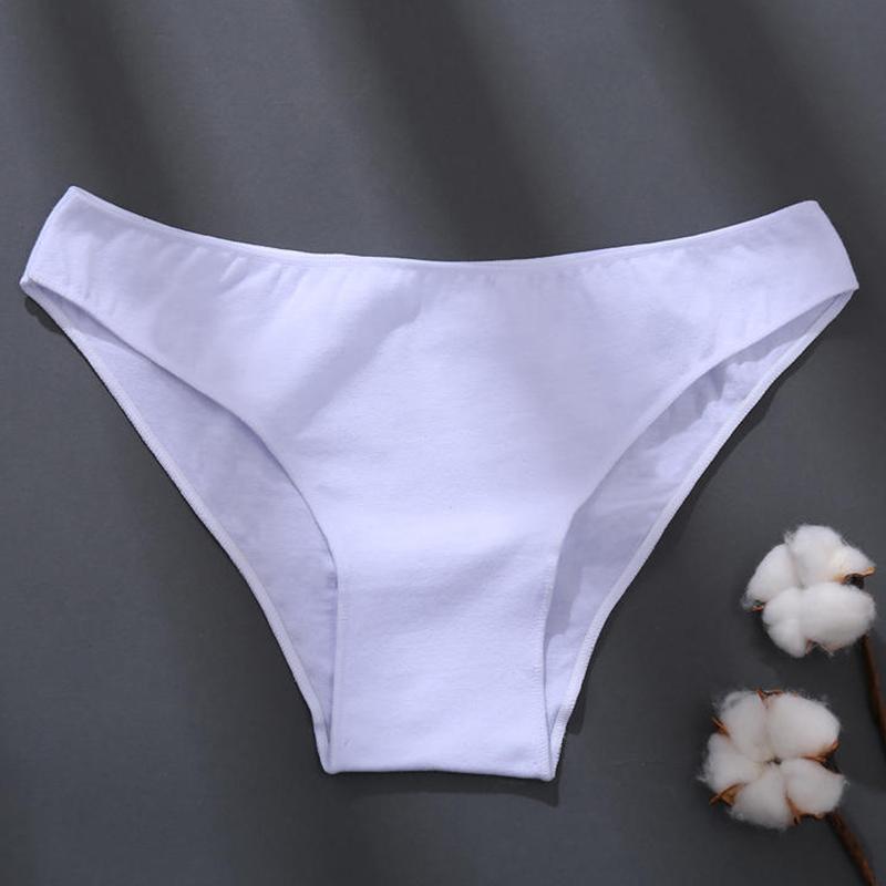 FINETOO M-2XL Cotton Panties for Women Sexy Low Waist Briefs Female Breathable Underwear Girl Intimates Lingerie Solid Color New