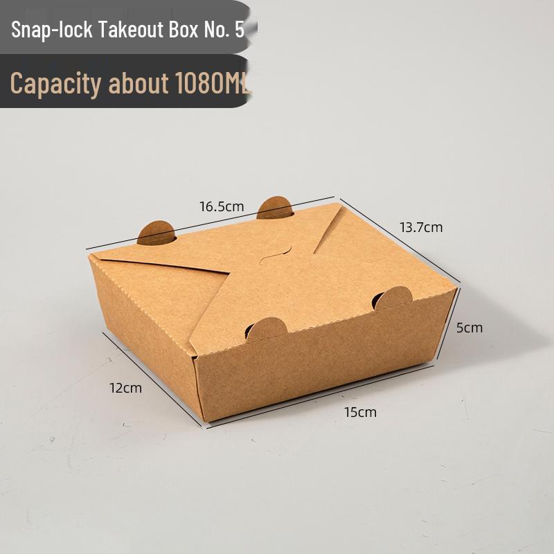 Disposable Rectangular Kraft Paper Takeout Box for Fried Chicken and French Fries