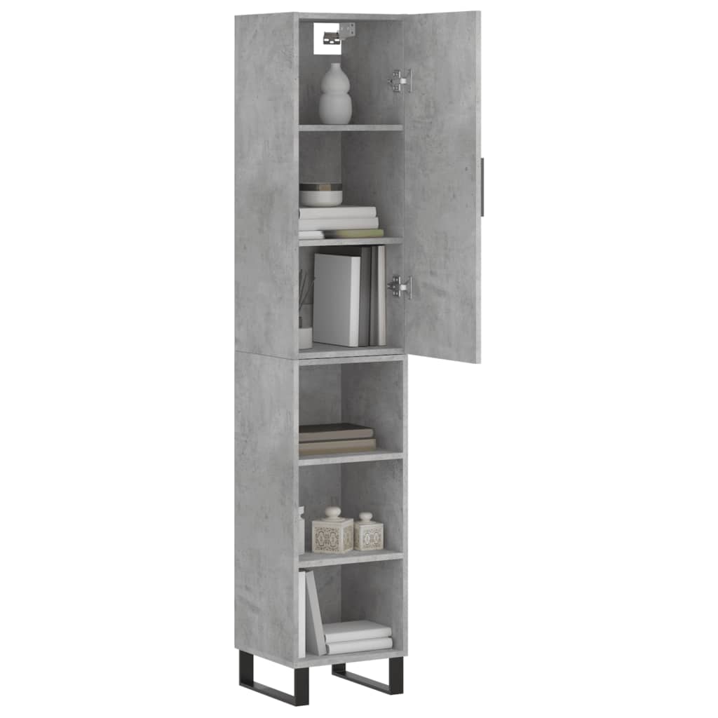Highboard Concrete Grey 34.5 x 34 x 180 cm Particleboard
