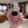 For iPhone 13 Astronaut Holder Gradient Glitter Powder Phone Case
