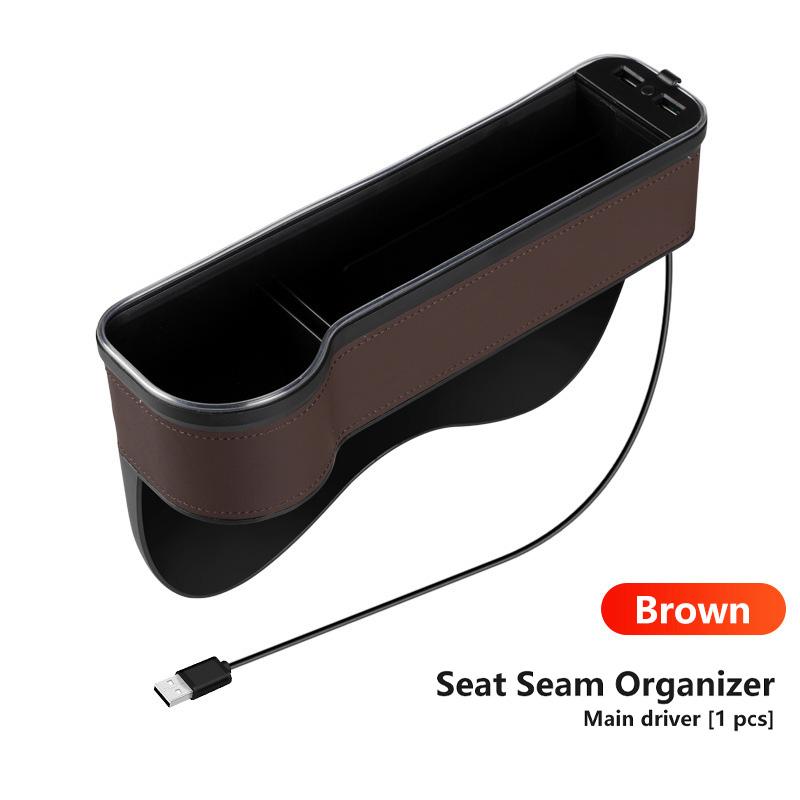 Car Gap Storage Box New RGB с USB Smart Fast Charger Car Seat Seat Seat Storage Sandwich Storage Box Charger Universal Model