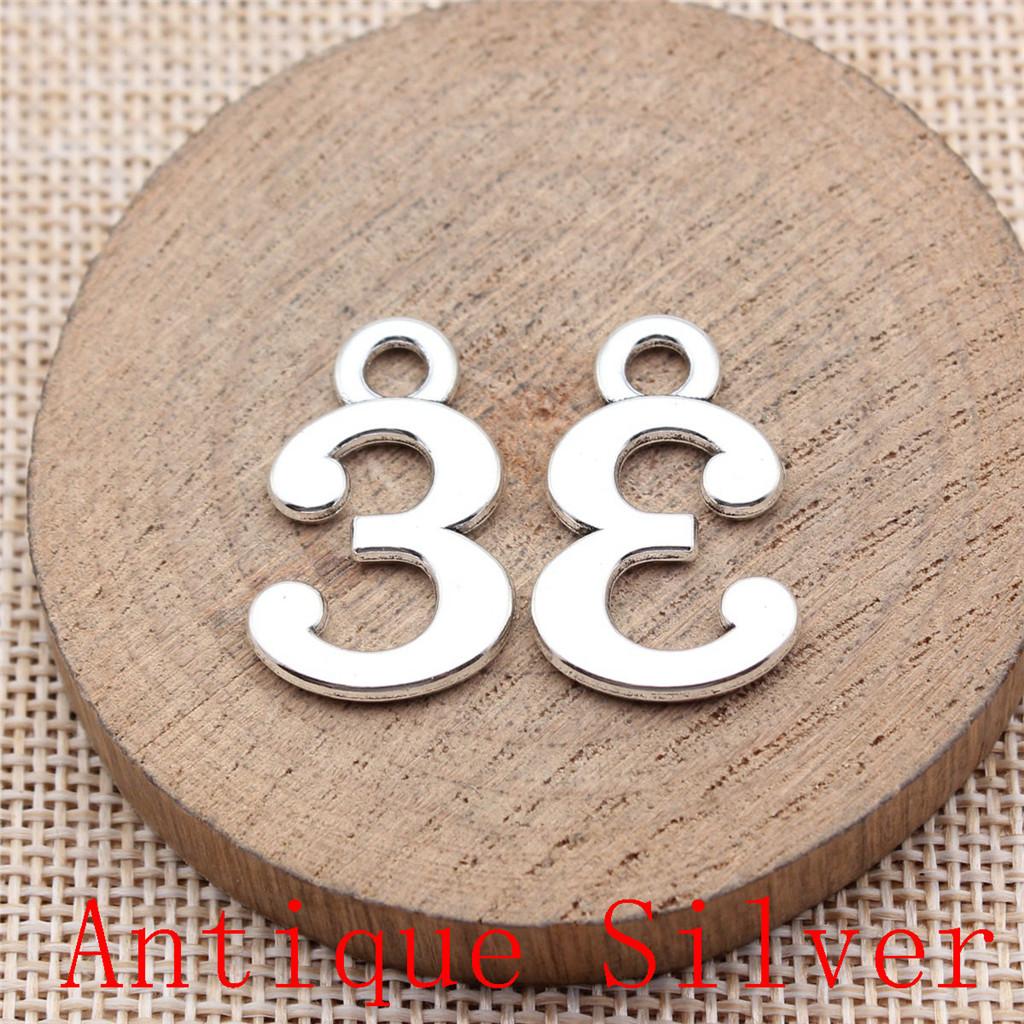 Study Travel Number Charms Pendant For Bracelet Necklace Jewelry Making Craft Findings