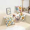 Cotton Canvas Floral Embroidered Cushion Cover 45*45 Countryside Stely Ornamental Pillow Case for Living Room Luxury Home