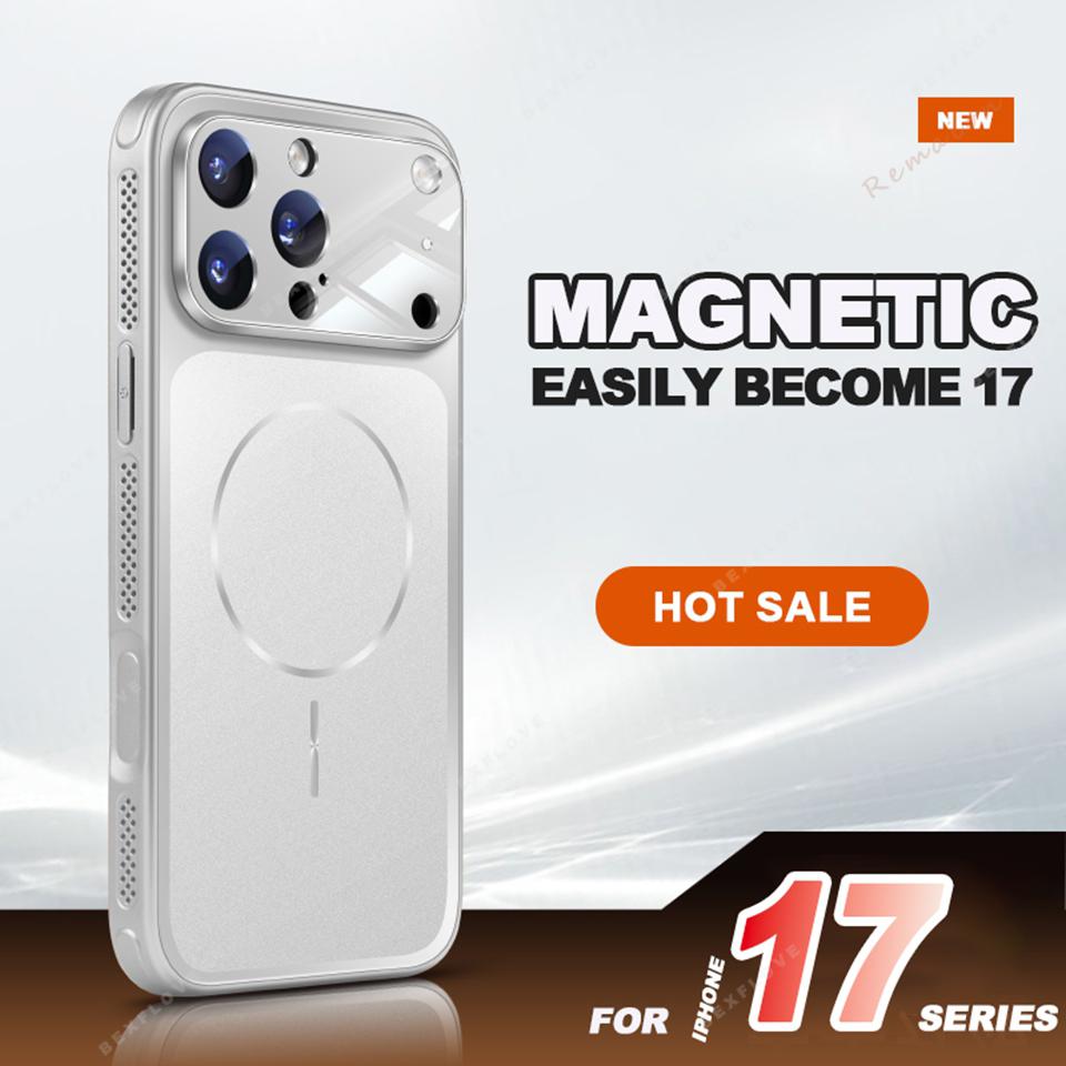 Матовый Магнитный Чехол из Стекла Corning для For Iphone 17 Air 14 1 16 12 13 Pro Max Plus Зарядка Ударопрочный Защитный Чехол