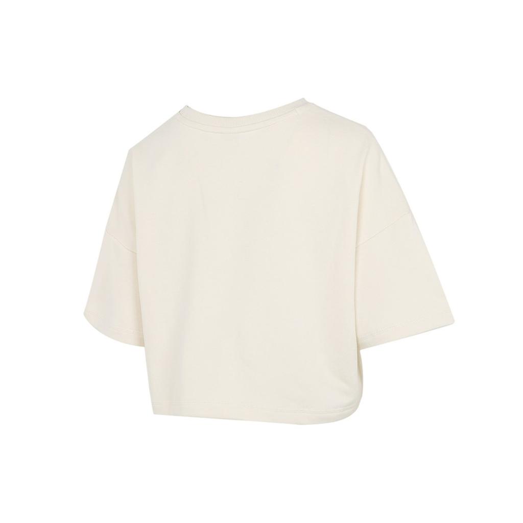 PUMA Crop Tops Women's Ecru Crew Neck Moderate 533212-73
