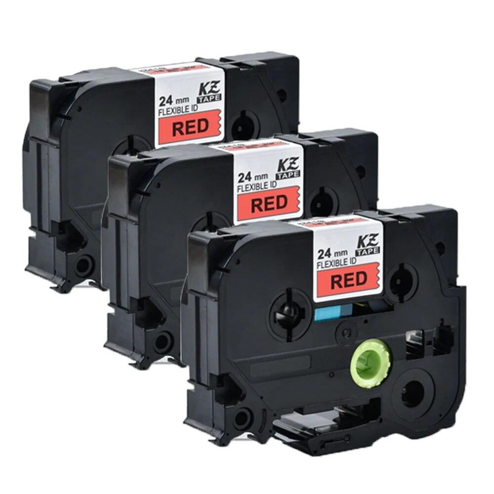 3Packs 24mm Flexible Label Tape TZe-FX251 Black On White Label Ribbon Compatible for Brother P-touch Printer Label Tapes FX151