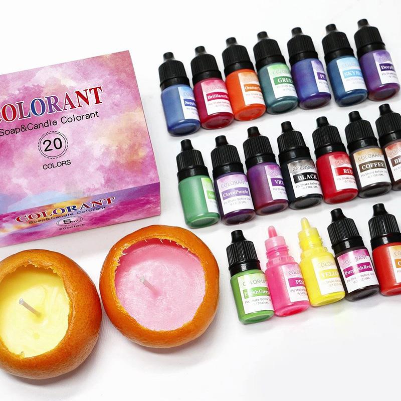 20/24 цвета свечи красители пигмент набор мыла жидкий краситель пигмент набор DIY принадлежности для изготовления свечей мыло соевый воск краситель свечи пигмент