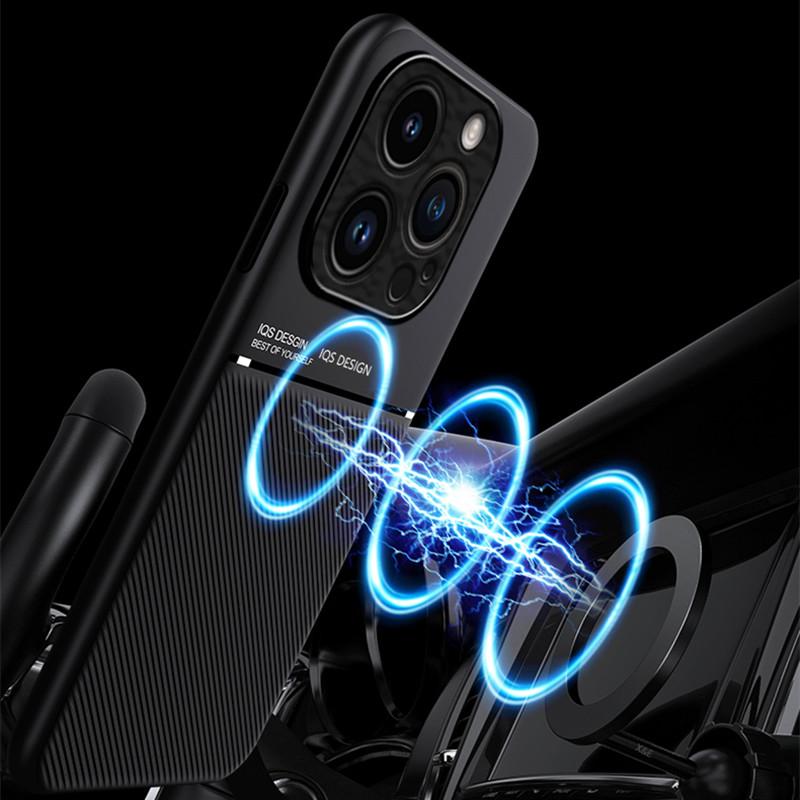 Ударопрочный Чехол Для iPhone 17 16 15 14 13 12 11 Pro Max 16Plus 15Plus 16e Xs Max XR XS Магнитный Держатель в Автомобиль Кожаный Силиконовый