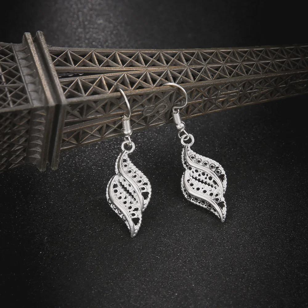 Европейско-американская мода Ретро посеребренные полые серьги для женщин