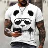 Fashion Casual 3d Panda Print Men's Round Neck T Shirt Daily Funny Cute Harajuku Comfortable Breathable Lightweight Top