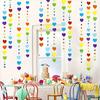 4PC 52FT Rainbow Love Heart Garland - Hanging Paper Banner for Valentine's/Birthday/Wedding