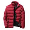 Men Winter Coat Padded Thick Solid Color Zipper Closure Stand Collar Long Sleeve Windproof Soft Warm Cold Resistant Men Jacket