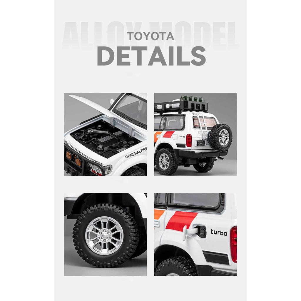 1/24 Toyota Land Cruiser LC80 внедорожник литой игрушечный автомобиль модель звук и свет детские игрушки коллекционные подарки на день рождения