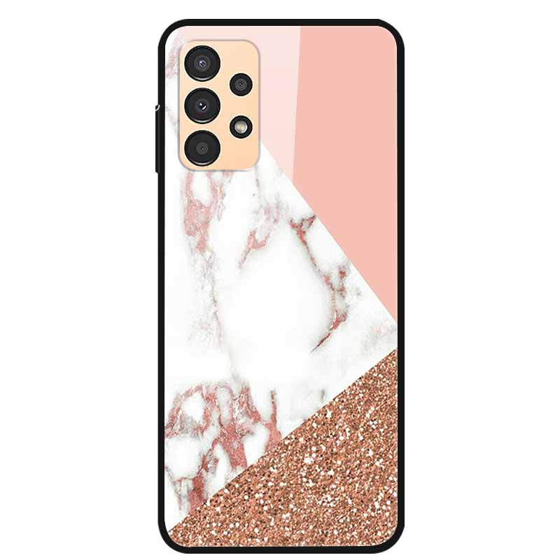 Чехол для Samsung A53 5G 2022 Мраморное Закаленное Стекло Жесткая Задняя Крышка для Samsung Galaxy A33 A73 5G Чехлы для Телефона Защитные Fundas
