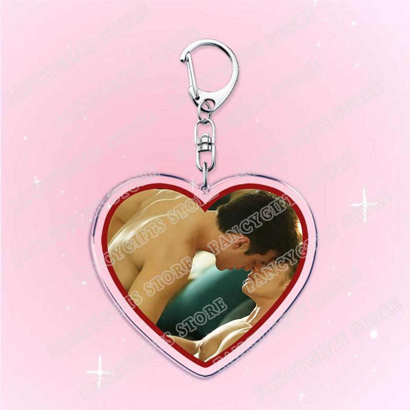 Heated Rivalry BL TV Show Heart Keychain for Accessories Shane Hollander Ilya Rozanov Love Keyring Jewelry Fans Friends Gifts