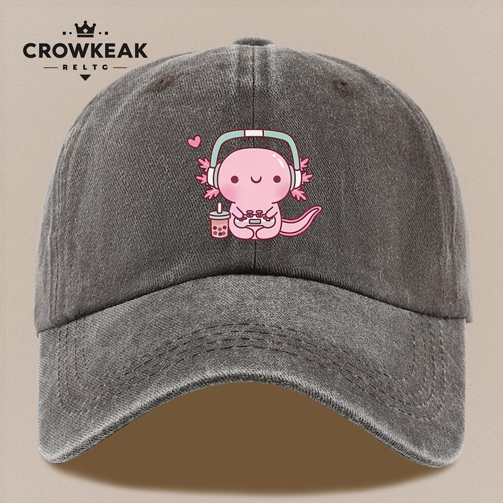 CartoonPatterned Baseball Cap Featuring a Salamander Designed Simply Yet Stylishly for Both Men And Women This Cap Is Perfect