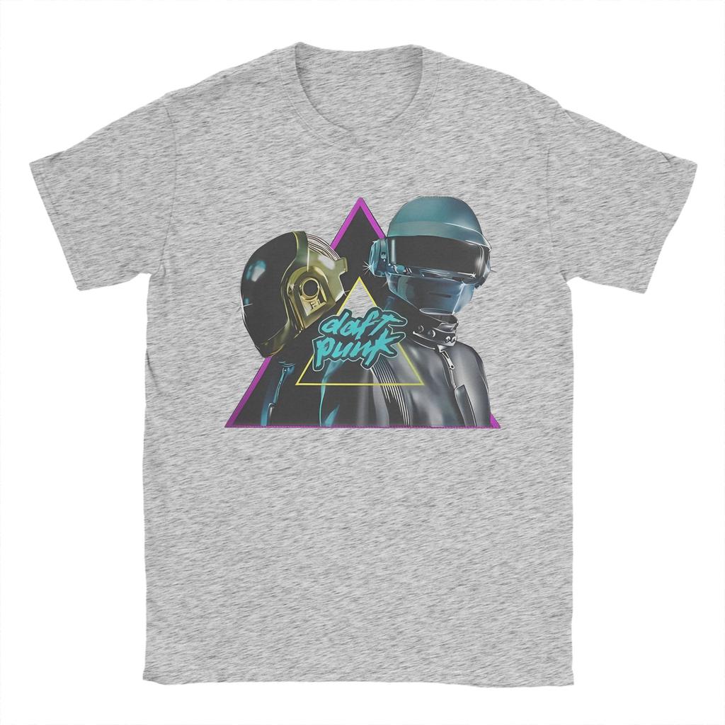 Мужская футболка Daft Punk Электронная группа Повседневная 100% хлопок Футболки с коротким рукавом Футболки с круглым вырезом Топы Большие размеры
