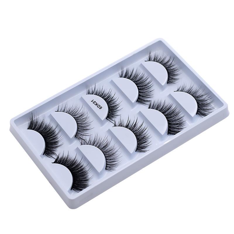 Многослойные трехмерные химические волокна накладные ресницы 5 пар натуральных густых ресниц тонкие завитые накладные ресницы