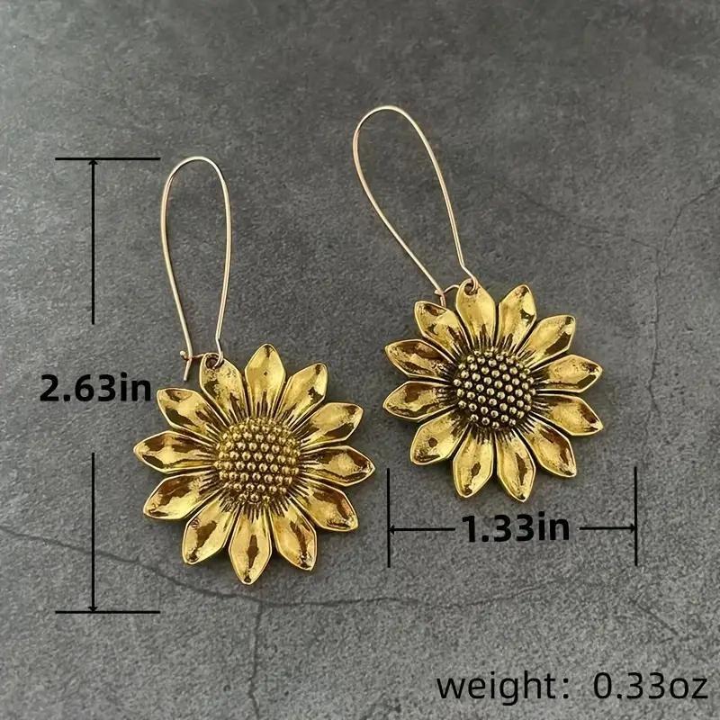 Модные серьги-подсолнухи в стиле бохо для женщин, помолвки, свадьбы, цветочные висячие серьги