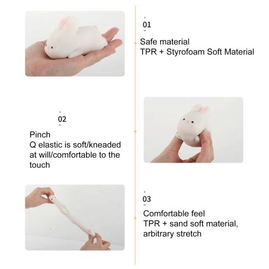 Anxiety Release Flexible Popular Funny Adorable Animal Bunny Decompression Squishes Toy Rabbit Fidget