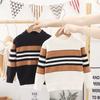 2-6 Years Autumn Winter Boys Sweater Stripe Design Full Sleeve High Collar Knitting Shirt for Kids Children Handsome Knitwear