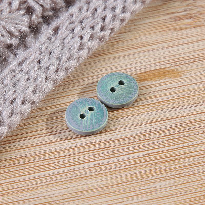 Solid Wood Shirt Button Shirt Wooden Button Children Baby Clothes Cardigan Shirt Decorative Round Buttons