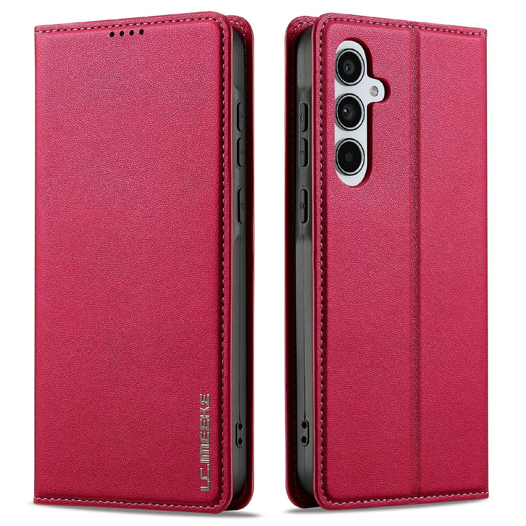 LC.IMEEKE L1 Series for Samsung Galaxy S25 FE Case PU Leather Wallet Stand Protective Phone Cover