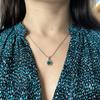 Серебряная подвеска с агатом 1.017ct, фианитами (2208235)