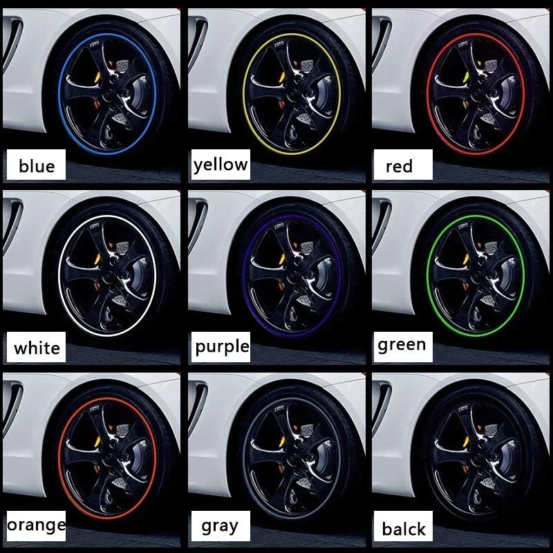 8M Rim Blades Car Vehicle Wheel Rims Protectors with Tape Decor Strip Tire Guard Line Rubber Mounding Trim Car Stickers