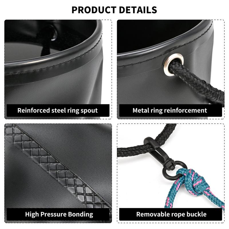Portable Fishing Bucket 4.5L Folding Camp Wash Basin Multifunctional Water Containers Folding Camp Wash Basin Portable Beach