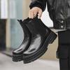 Мужская мода высокие челси ботинки слипоны обувь из натуральной кожи сцена ночной клуб ковбойские ботинки на платформе красивые длинные мотоциклетные боты