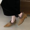 2025 New Xiaoxiangfeng Retro Velvet Warm Single Shoes for Women's Autumn and Winter New Fashionable Thin Fluffy Shoes for Women