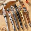 Customizable Ballpoint Pen Set Dog Themed Beadable Kit, DIY Crafting Set, with Cute Pet Refillable Black Ink Pens Wooden Beads Decor, Smooth