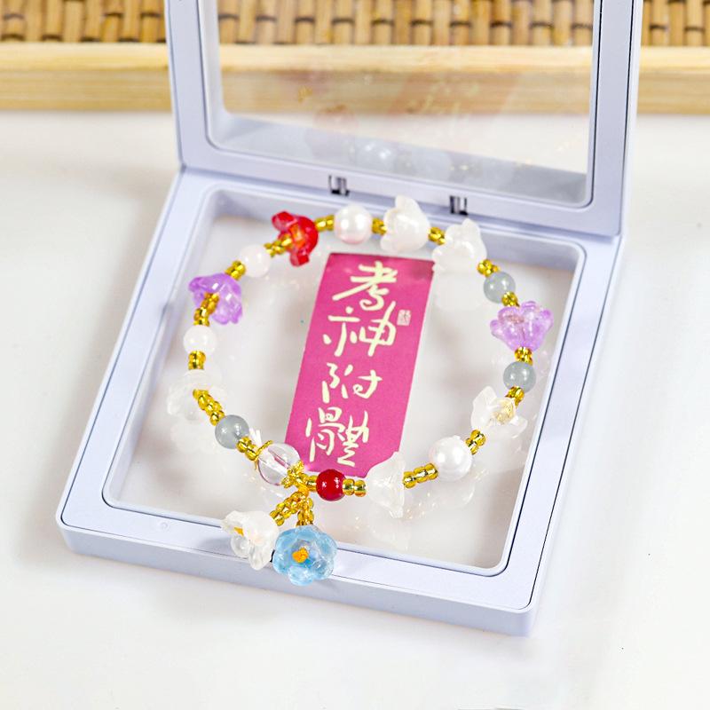 Colorful crystal orchid bead bracelet and bamboo joint bracelet accessory