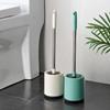 Stainless Steel Long Handle Toilet Brush Blind Spot Set for Household Toilets Perforated Base for Bathrooms, Wall Mounted Cleaning Brush
