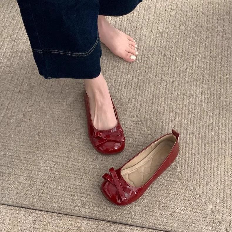 Flat Lolita Shoes with Skirt Single Shoes Japanese College Style Bow Mary Jane Shoes Women's Summer and Autumn New Models