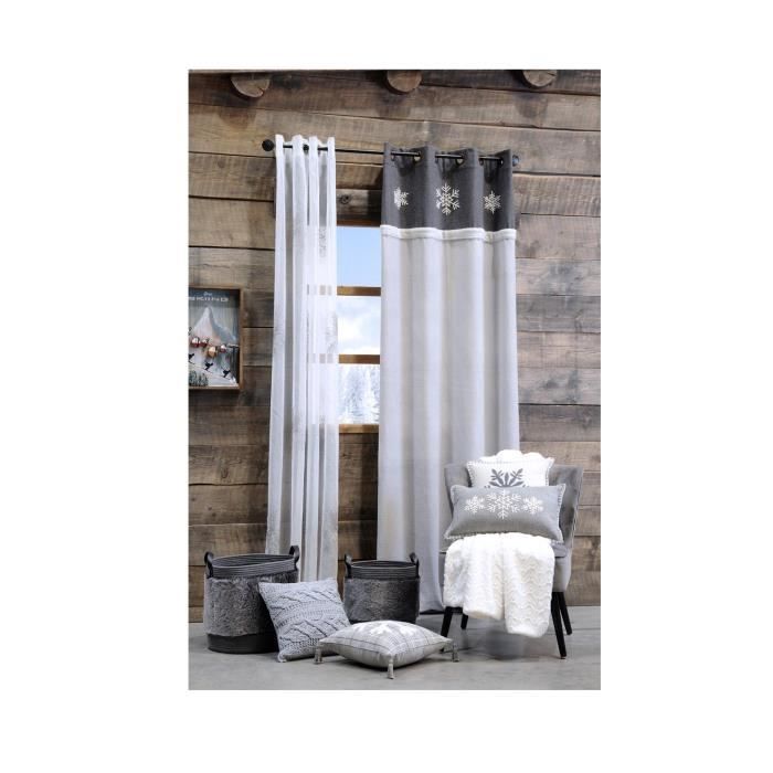 Coussin - Vaujany - Etoile de neige - 40 x 40 cm - 100% coton - Déhoussable