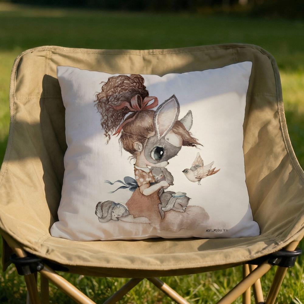 MMrs Mighetto Print Cushion Cover Soft Reversible Durable Pillow Cover MultiScene Use for Home Car Daily Comfort