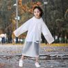 Children Raincoat Convenient Portable Drawstring Design Rainproof Long Kids Hooded Poncho Outdoor Supply