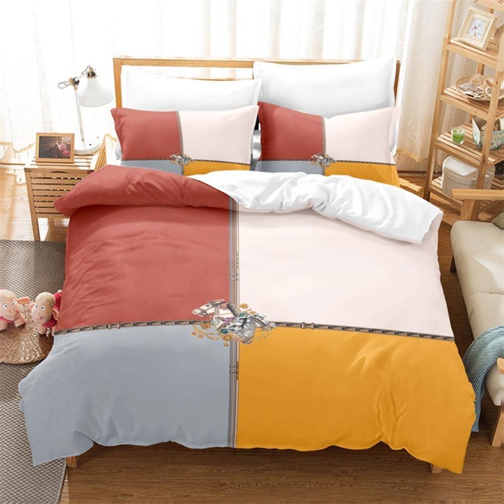 Европейский Ретро Стиль Микрофибра Постельное Белье Комплект Детская Кровать на Молнии Украшение Комнаты Льняная Кровать Пуховое Одеяло 3 Предмета для Подростков Взрослых